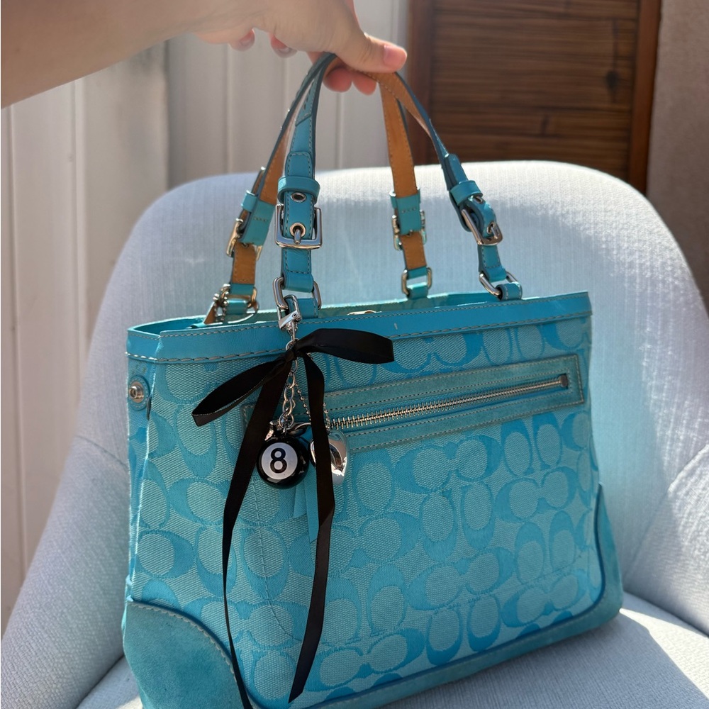 Coach blue signature bag